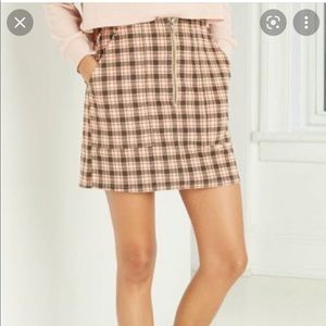 Wild fable plaid skirt with front zipper